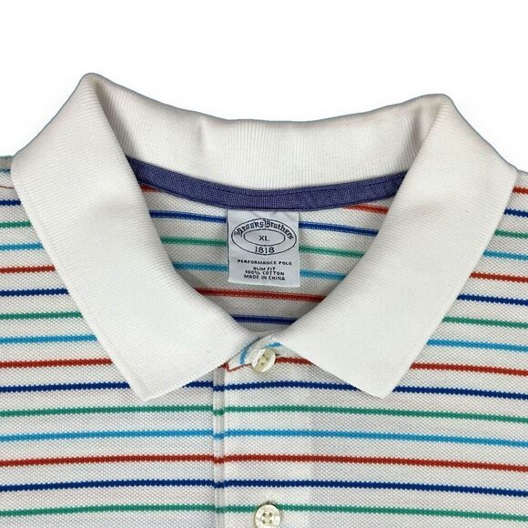 Brooks Brothers Polo Shirt Mens Size Extra Large XL Striped Slim‎ Fit - Picture 5 of 8